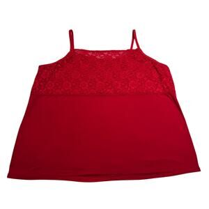 Lane Bryant Lace Trim Cami Size 22/24 Y2K 90s 2000s Colorful Casual Pullover